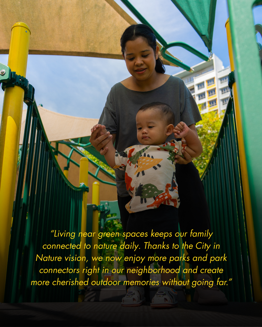 Children playing in playgrounds and outdoor family time